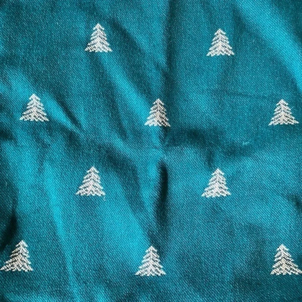 Omni Futon Furniture Heavy Cloth Green Christmas Tree Pillow Cover Zipper